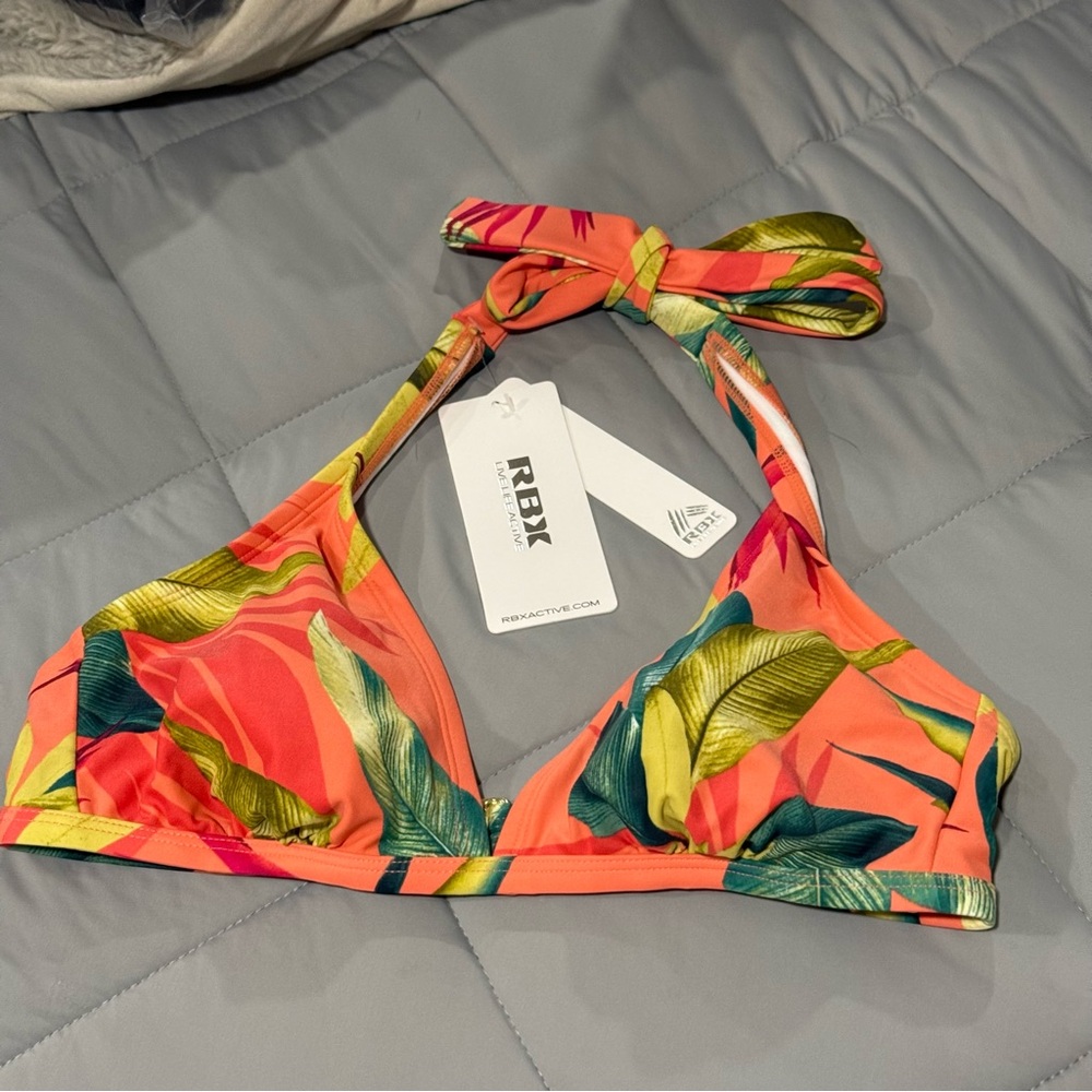 Tropical Print Swim Top